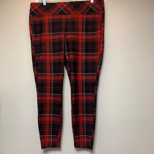 Torrid Pixie Pant Women 2X 18-20 Red Plaid NWT High Rise Skinny Legging